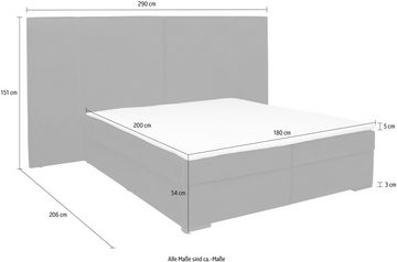 COLLECTION AB Boxbett 30 Jahre Jubiläums Modell BIG, inkl. Topper & Bettkasten, wahlweise H2,H3,H4