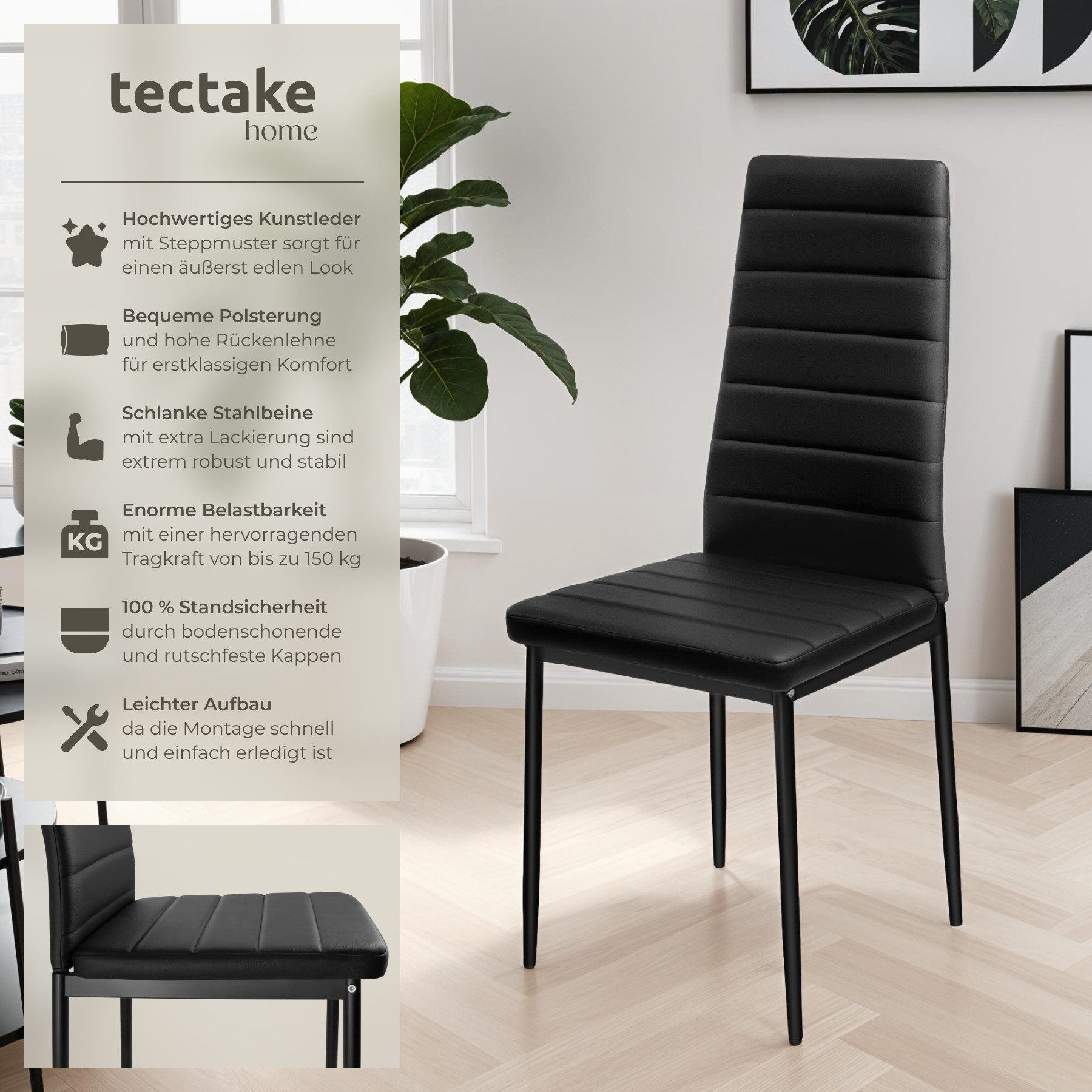 tectake Esszimmerstuhl Set Esszimmerstuhl (Set, 6 günstig online kaufen