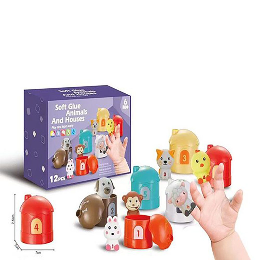 Fivejoy Handpuppe Baby Spielzeug - 6/10Tierfiguren Fingerpuppen Spielzeug (6-tlg), Lernspielzeug Spielzeug, Geschenk für Junge und Mädchen