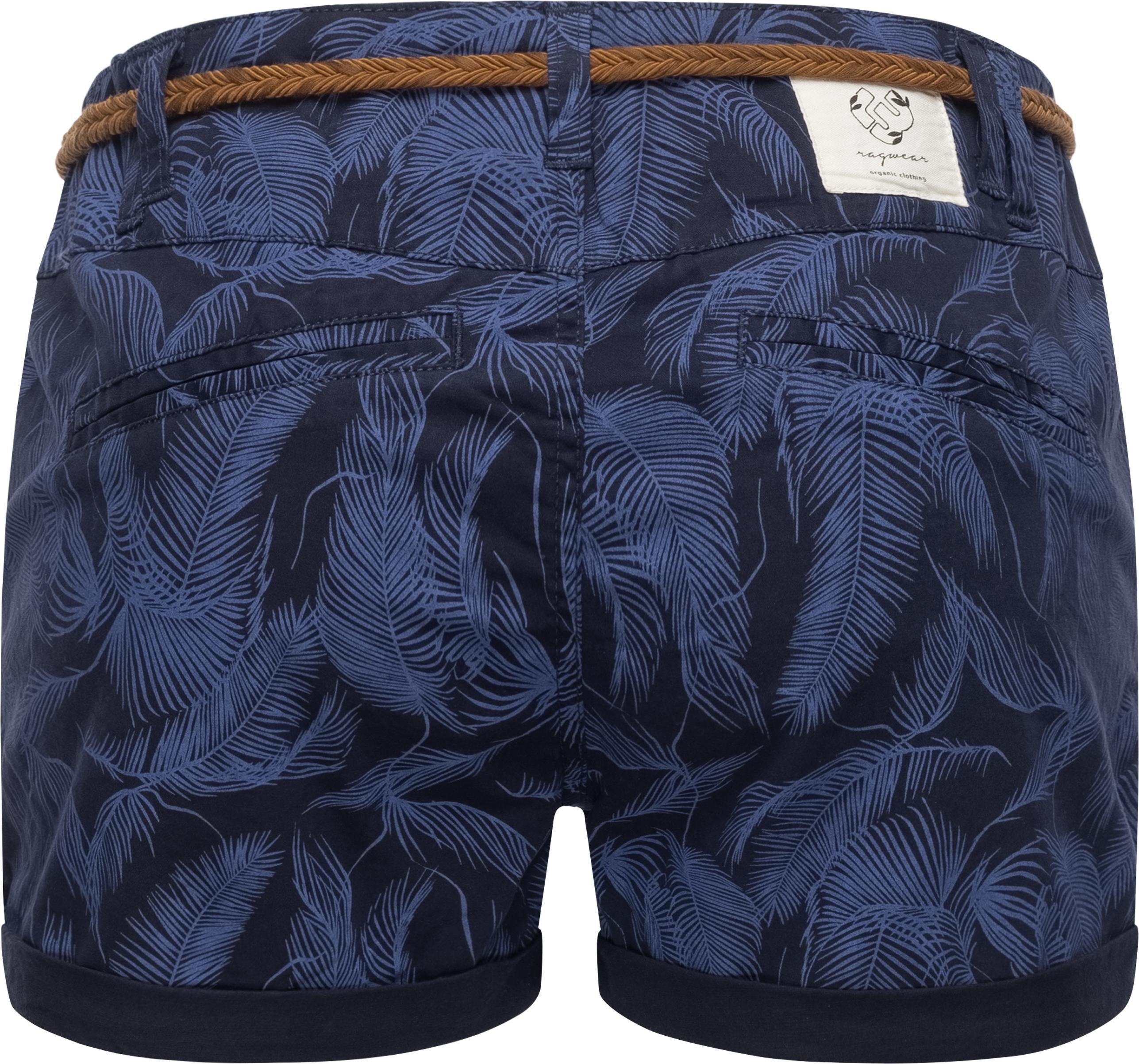 hochwertigem Hotpants leichte Flechtgürtel Shorts (2-tlg) Organic Ragwear navy mit Heeven