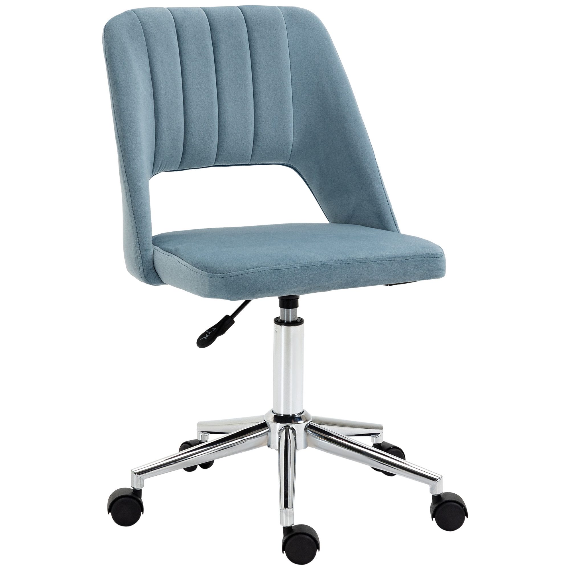 MC Star Drehstuhl höhenverstellbar für Wohnzimmer & Büro, Samt in Blau (ergonomischer Bürostuhl für Komfort)