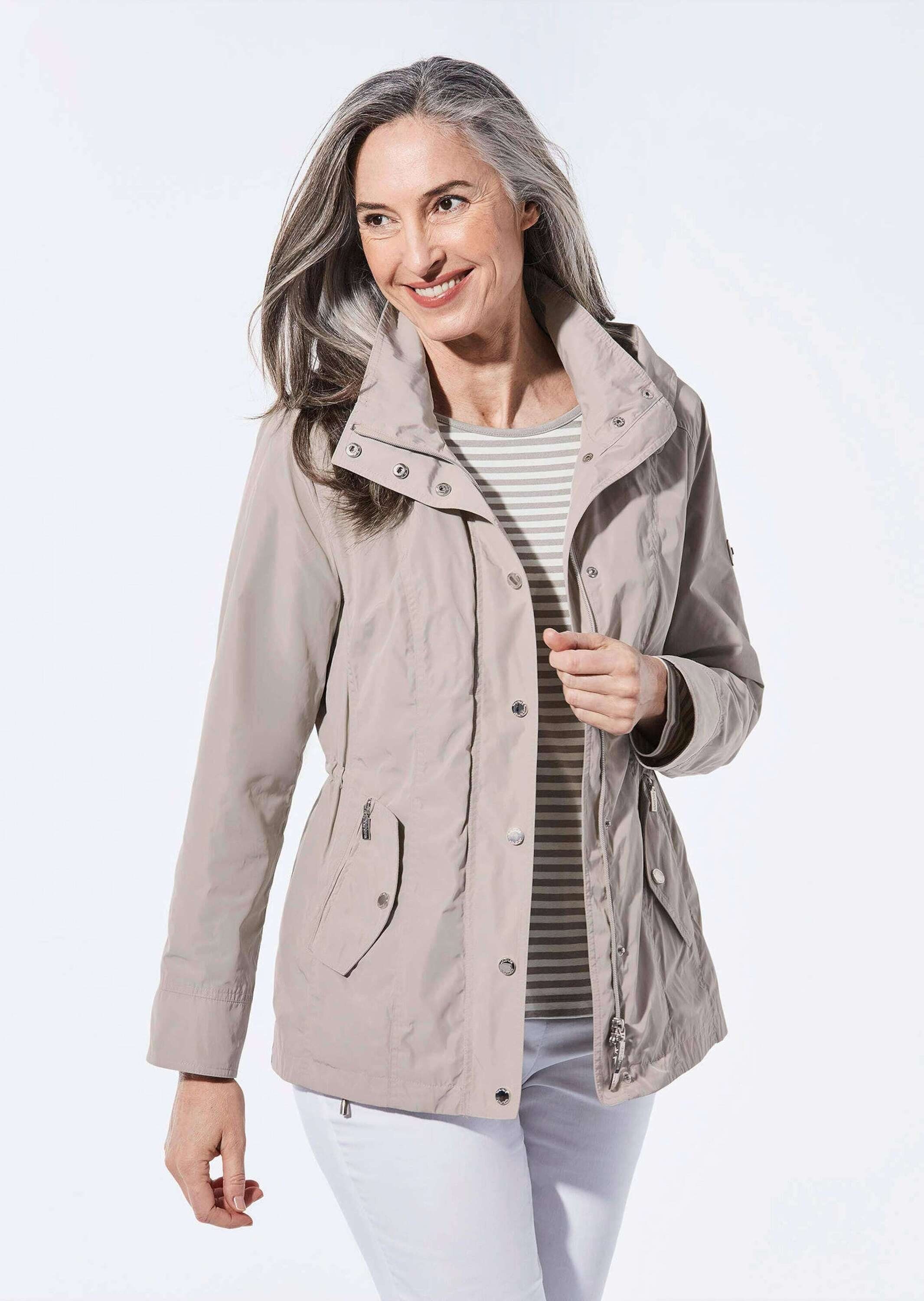 GOLDNER Outdoorjacke Ãœbergangsjacke gefüttert mit Taillenzug