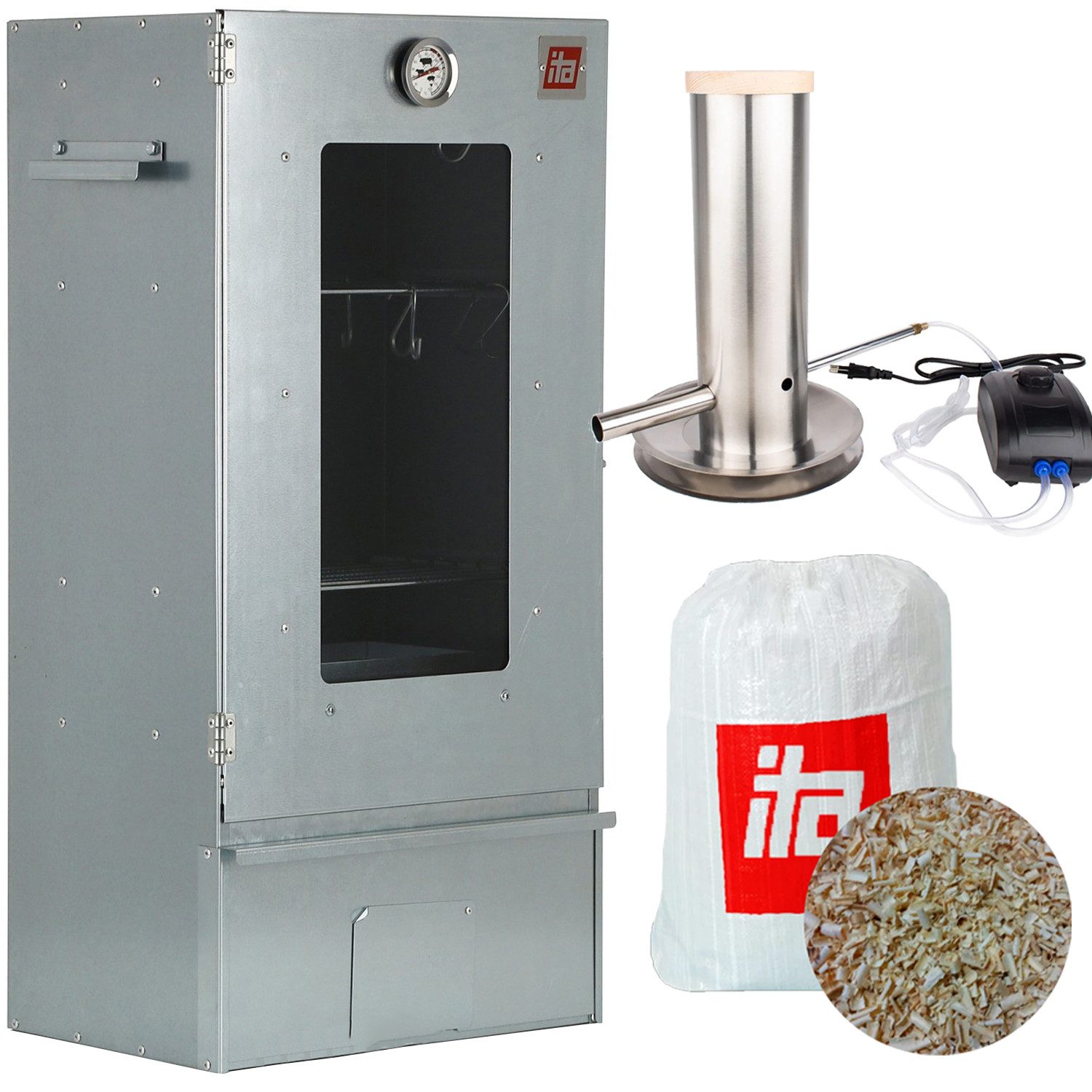 ITA Räucherofen Räucherofen 7000 - Premium Räucherschrank mit 3 Etagen, 1-St., Smoker mit Rauchgenerator zum bequemen Kalträuchern