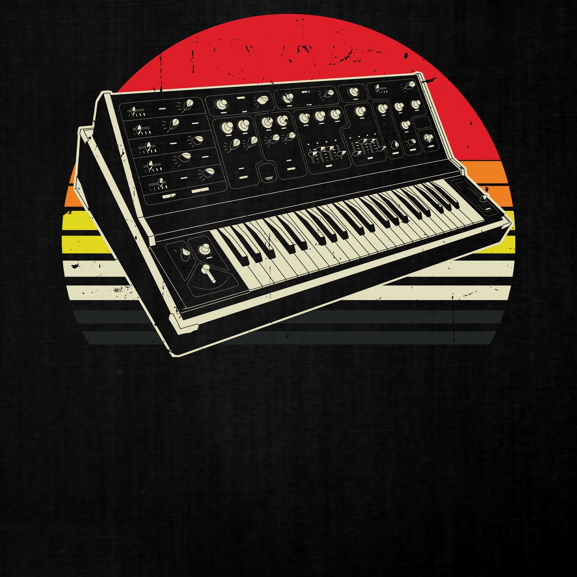 Synthesizer (1-St) Tank-Top Achselhemd Formatee Elektronische Herren Musiker Studio - Quattro Vintage