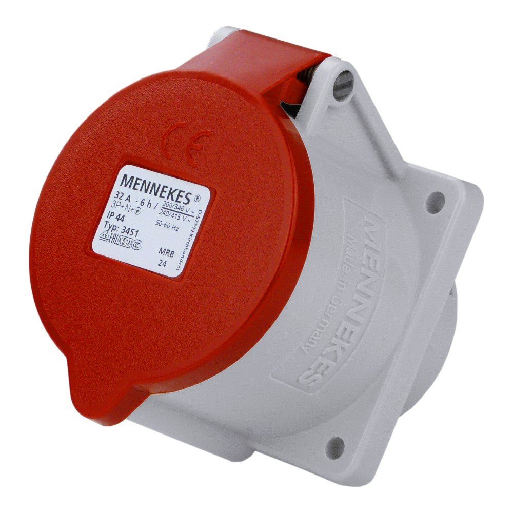 Mennekes Steckdose CEE Mennekes 32A 5p IP44 400V Einbausteckdose gerade, 1-St.
