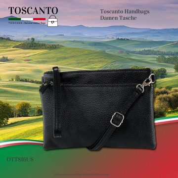 Toscanto Umhängetasche Toscanto Tasche schwarz Umhängetasche, (Umhängetasche), Damen,Jugend Umhängetasche Handgelenktasche Leder, schwarz, Größe 23cm