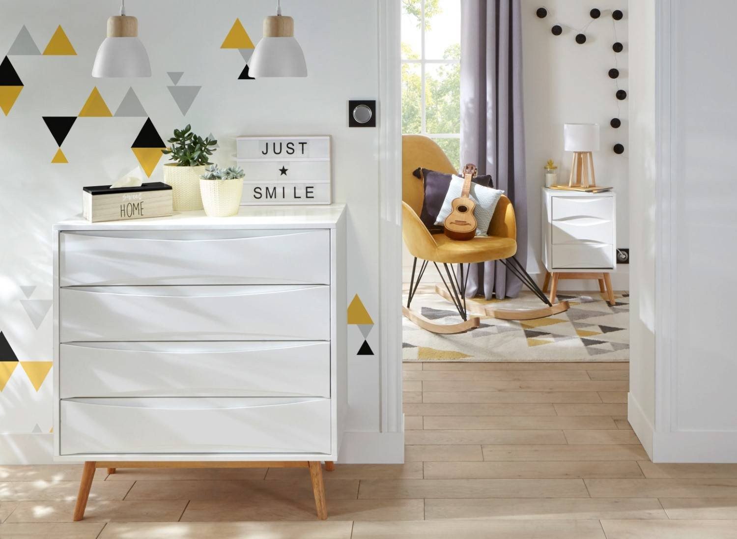 Atmosphera Créateur d'intérieur Pendelleuchte Hängeleuchte Scandi COLOR BREAK, Ø 15 cm, Leuchte mit Dekofunktion, ohne Leuchtmittel