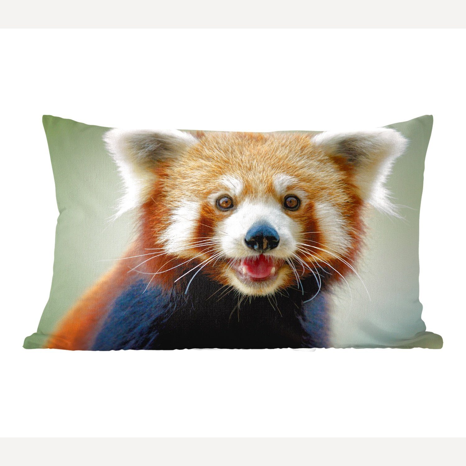MuchoWow Dekokissen Roter Panda - Orange - Schwarz, Wohzimmer Dekoration, Zierkissen, Dekokissen mit Füllung, Schlafzimmer