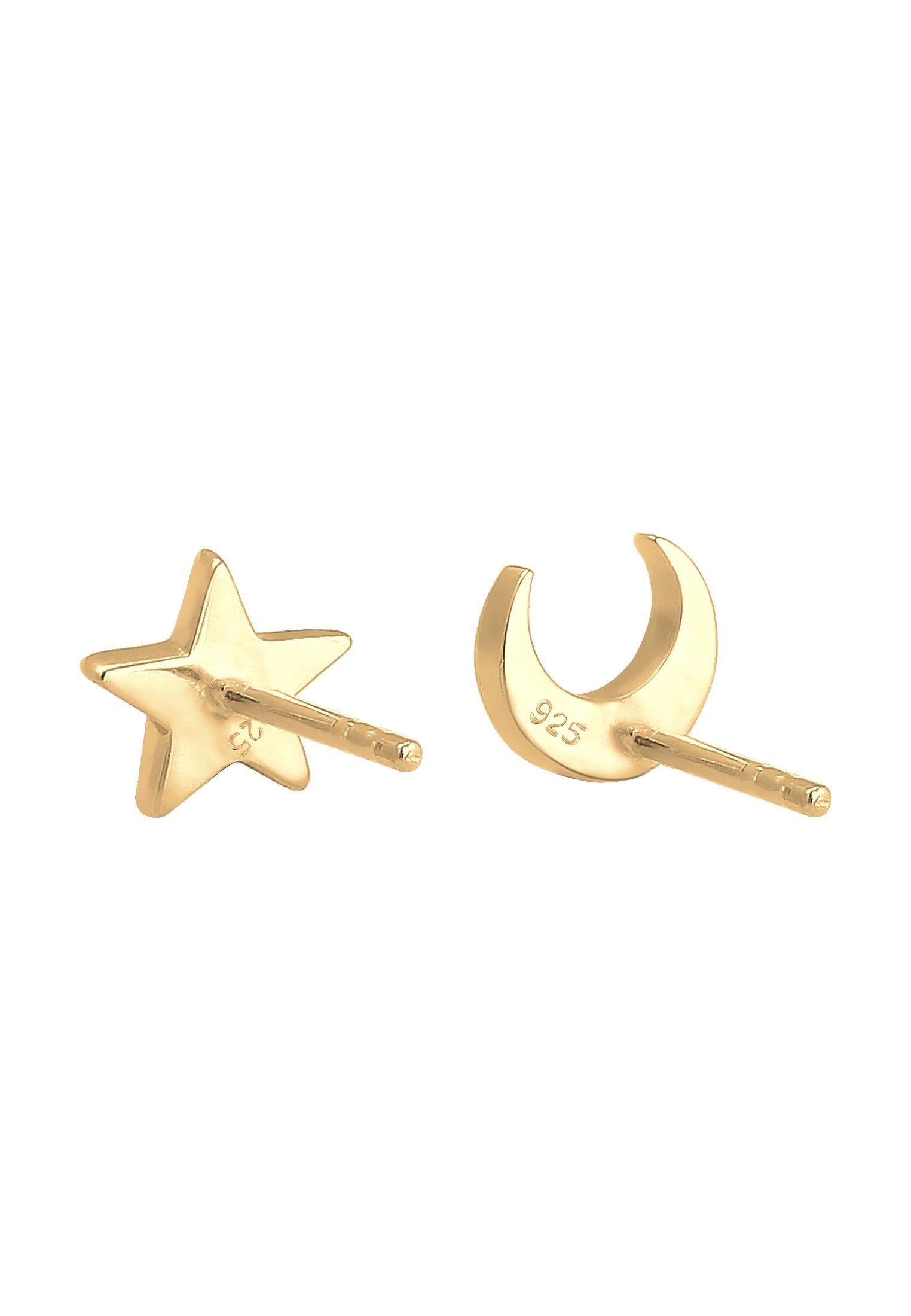 Elli Paar Ohrstecker Basic Trend Silber Gold 925 Sterne Astro Halbmond