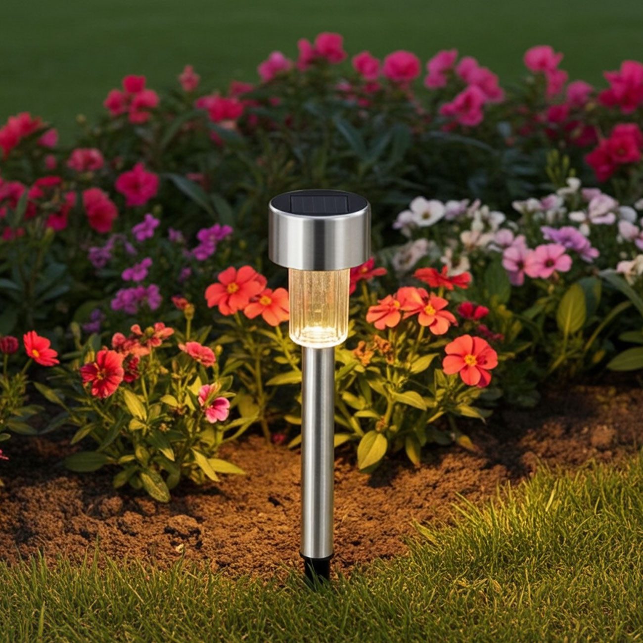 Casativo Gartenleuchte Solar-Wegeleuchten Set mit Erdspiess & Dämmerungssensor, wetterfeste Gartenleuchten