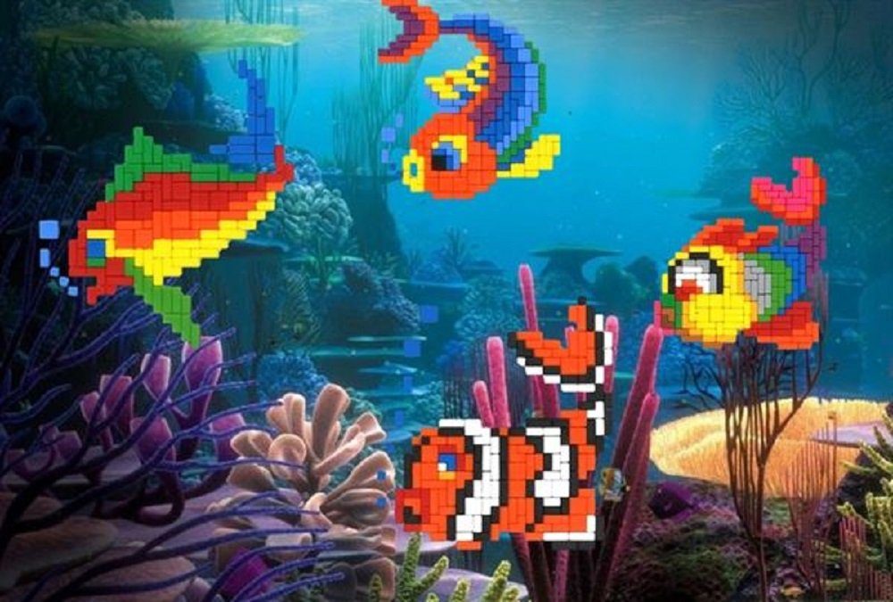 Stick it Steckpuzzle Fische 4 in 4, 1100 Puzzleteile, Bildformat: je 13,3 x 13,3 cm
