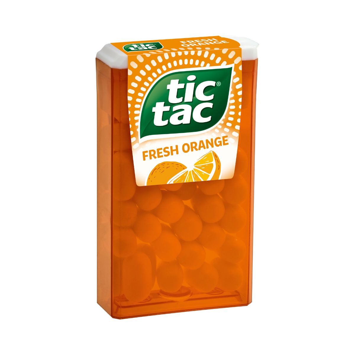 tic tac Süßigkeit, tic tac fresh Orange Orangen Dragees mit fruchtig milder Note 18g