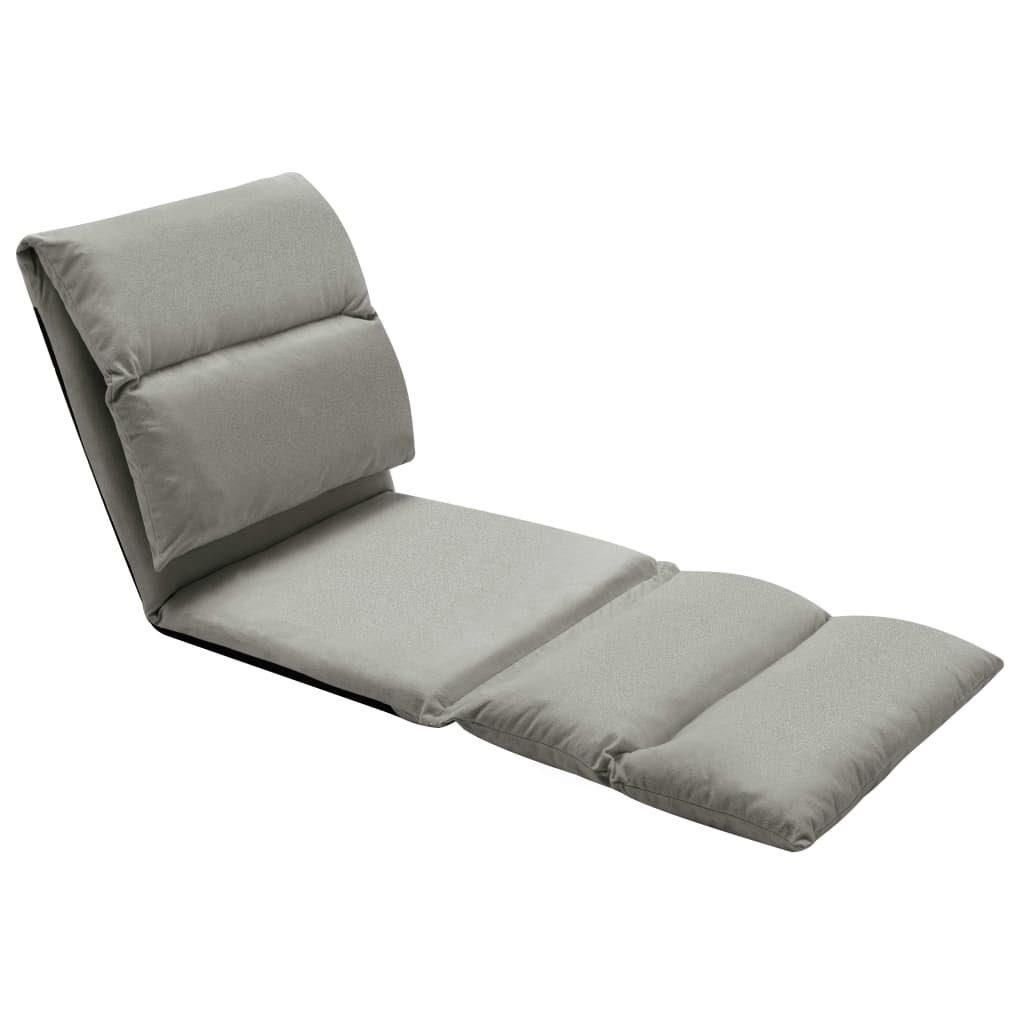 vidaXL Chaiselongue Bodenstuhl Faltbar Dunkelgrau Mikrofaser, 1 Teile