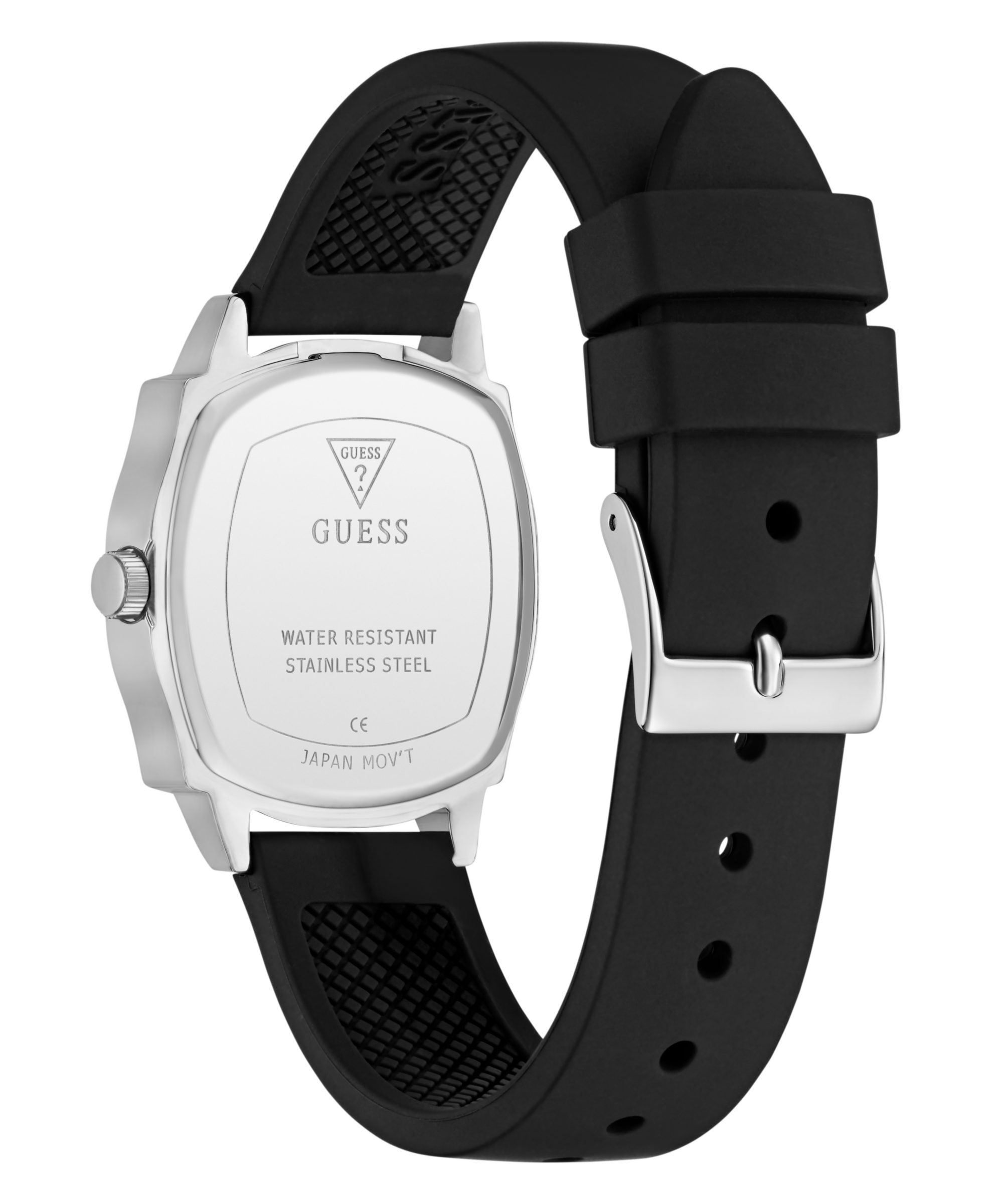 Guess Quarzuhr LIV GW0932L1, Armbanduhr, Damenuhr, Silikonarmband, Kristallsteine