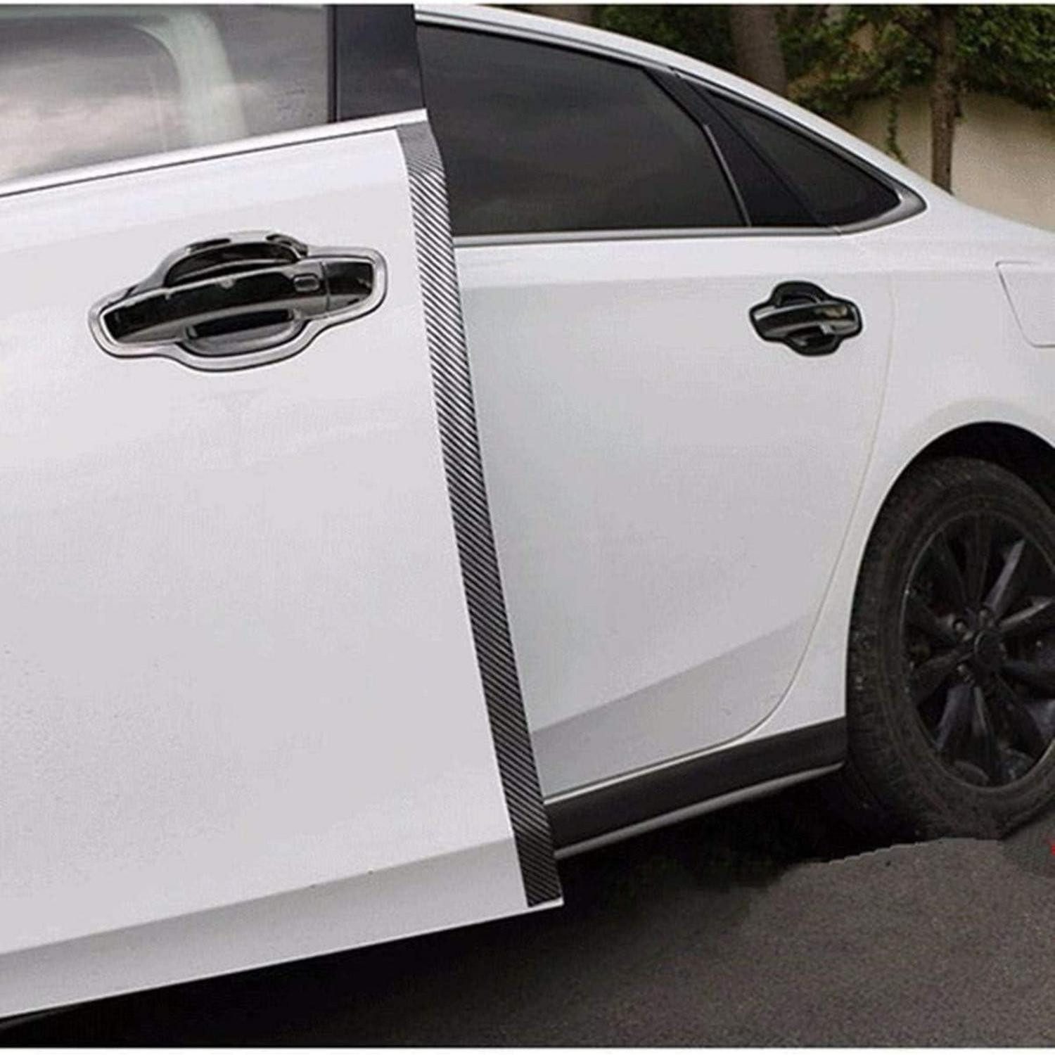 LuxusKollektion Zierleisten-Aufkleber Türschwellenaufkleber Auto Carbonfaser KOHLENFASER SCHWARZ 2,5M * 5CM