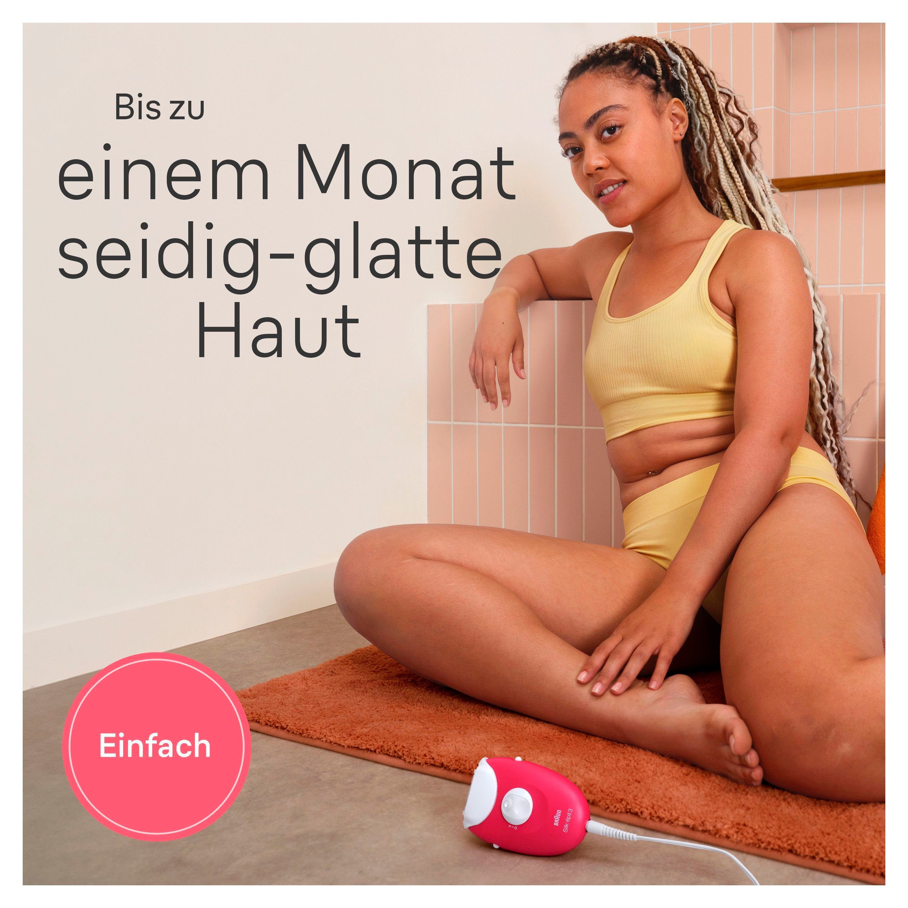 Braun Epilierer Silk-épil 3 3-031, kabelgebundener Epilierer, Rasier- & Trimmeraufsatz