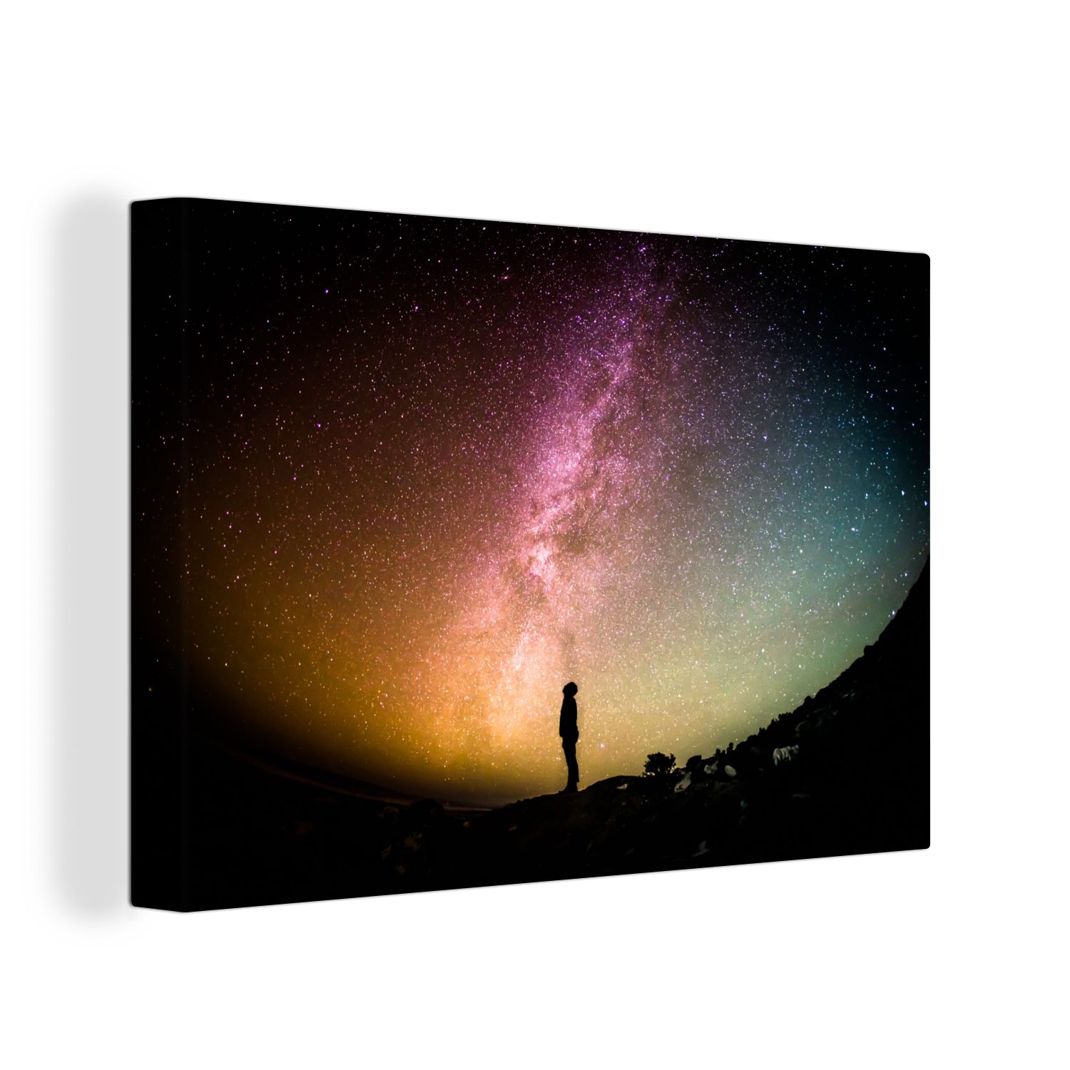 OneMillionCanvasses® Leinwandbild Sterne - Mensch - Farbe, (1 St), Wandbild Leinwandbilder, Aufhängefertig, Wanddeko, 30x20 cm
