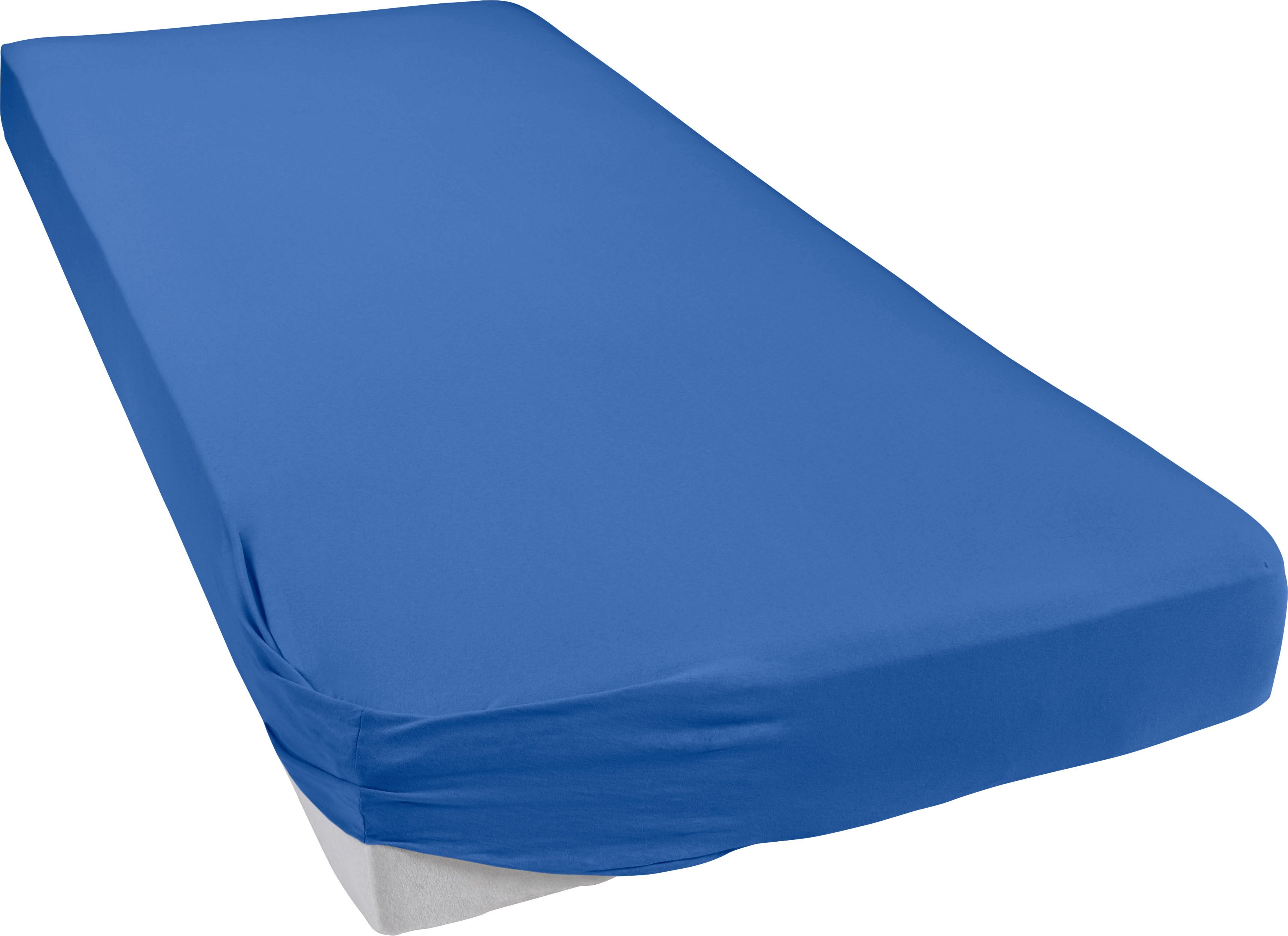 bellana Spannbettlaken bellana Aqua mit Elasthan, 160 g/m², Jersey-Elasthan, Gummizug: rundum, (1 Stück), Spannbetttuch für Matratzen bis 35cm Höhe, bügelfrei, faltenfrei