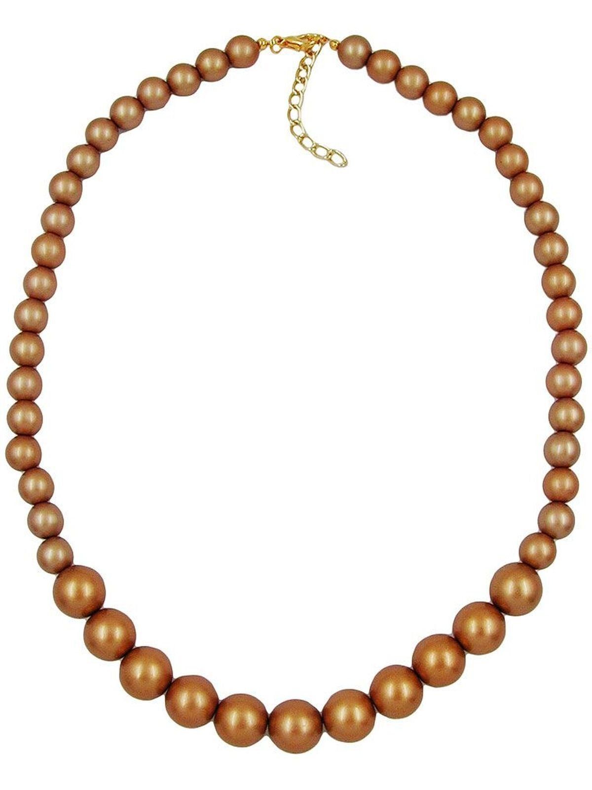 Gallay Perlenkette Kette Perle verlaufend, topas (1-tlg)