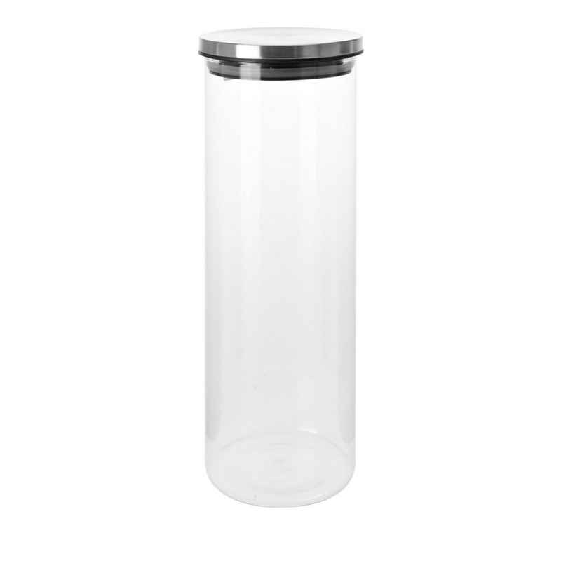 Neuetischkultur Vorratsglas Vorratsglas Edelstahl-Deckel, Glas, (Stück, 1-tlg., 1 Vorratsglas mit Edelstahldeckel), Vorratsdose Lebensmittelaufbewahrung