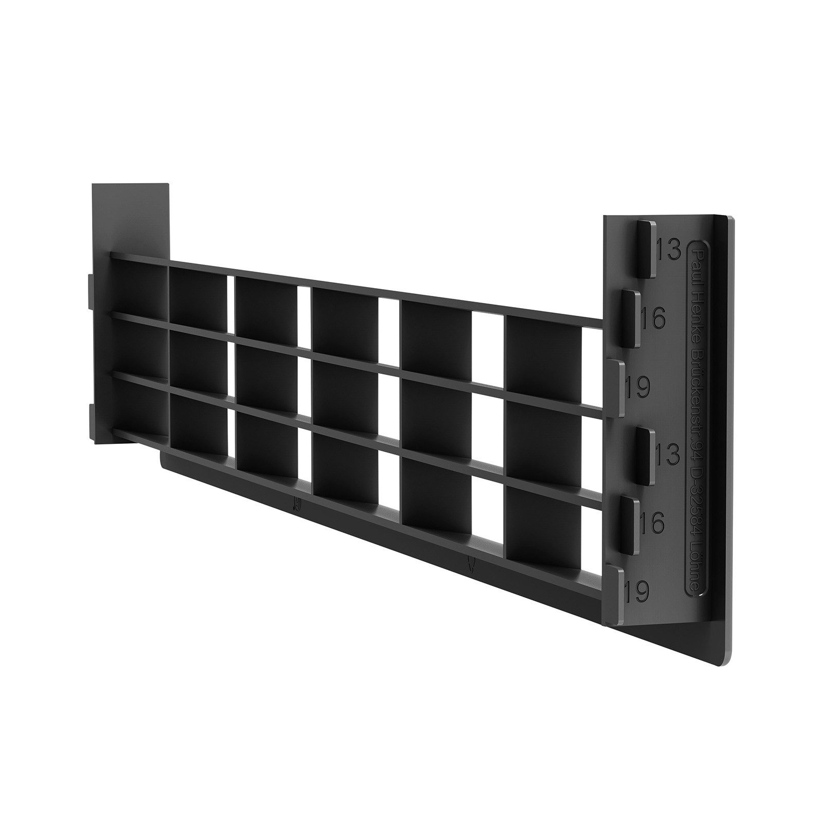 SO-TECH® Lüftungsgitter Abluftgitter für Sockelleisten 396 x 83 mm, Einlassmaß 384 x (1 St), schwarz, Belüftungsgitter passend für Blendendicke 13, 16 un
