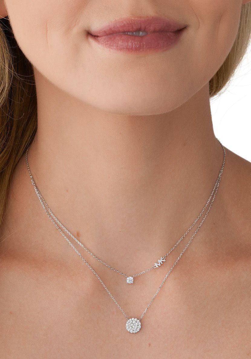 MICHAEL KORS Kette mit Anhänger Schmuck Geschenk Silber 925 Halsschmuck PREMIUM, mit Zirkonia (synth)