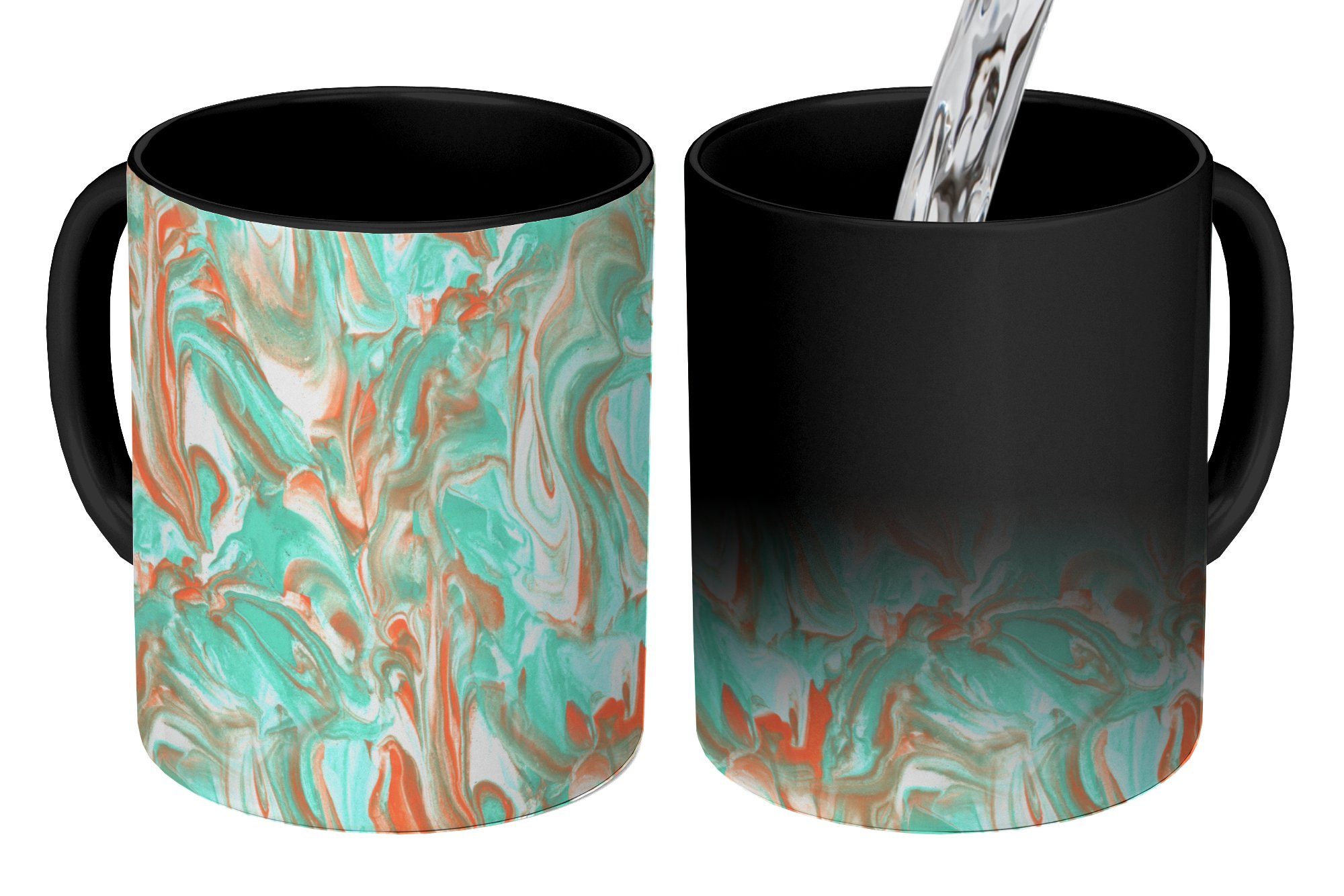 Tasse Geschenk Neon Marmor Farbe, Kaffeetassen, - Farbwechsel, Zaubertasse, - Muster MuchoWow - Keramik, Teetasse,