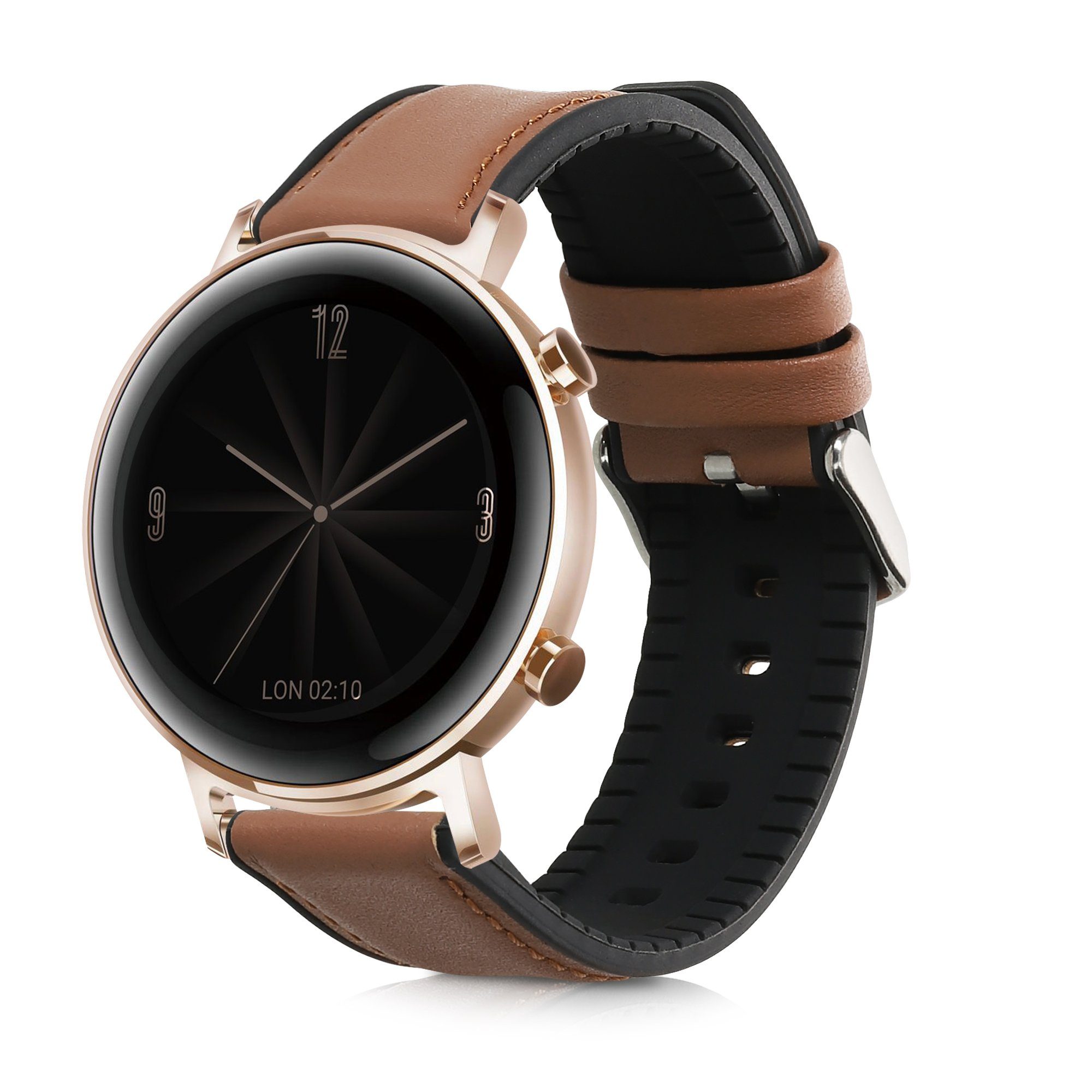 kwmobile Sportarmband für Huawei Watch 2/GT2 42mm etc. Smartwatch, 1-tlg., Leder Fitnesstracker Ersatzarmband Uhrenverschluss