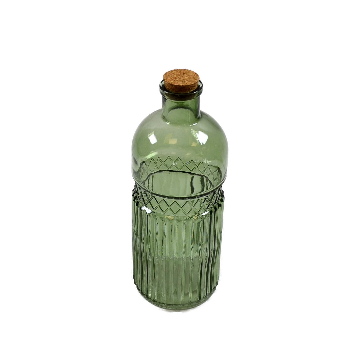B&S Dekofigur Deko Flasche Glas grün 9x24 cm