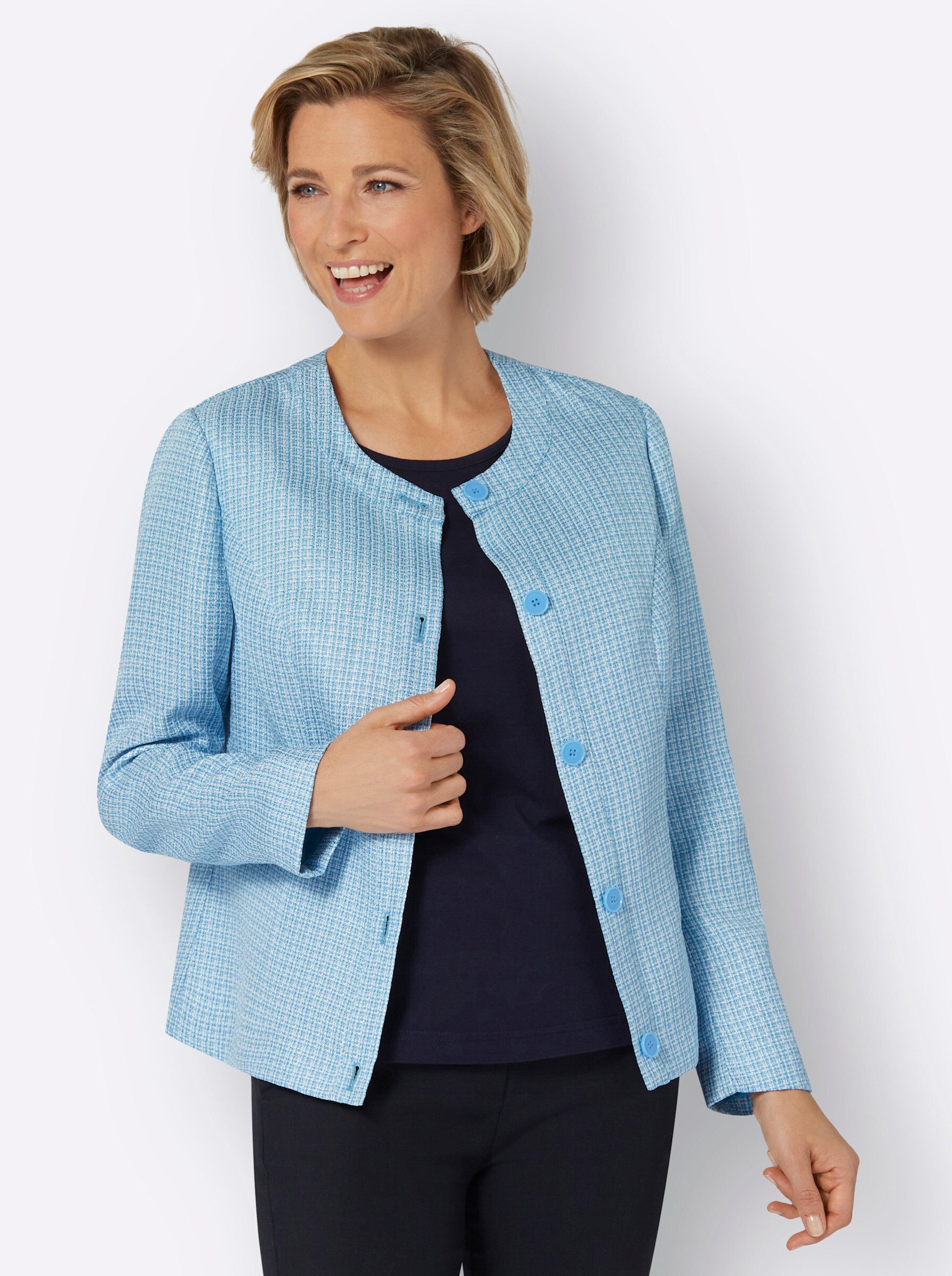 Sieh an! Blusenblazer Bouclé-Blazer