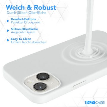 EAZY CASE Handyhülle Silikonhülle mit MagSafe für Apple iPhone 14 6,1 Zoll, Silikon Hülle magnetisch Soft Case Backcase kratzfeste Slim Cover Weiß
