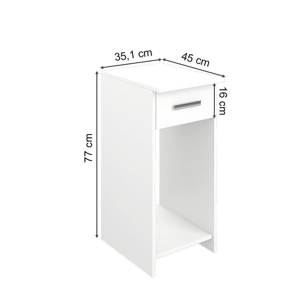 Vicco PC-Schrank Odin, Weiß, 35.1 x 45 cm (1 St)