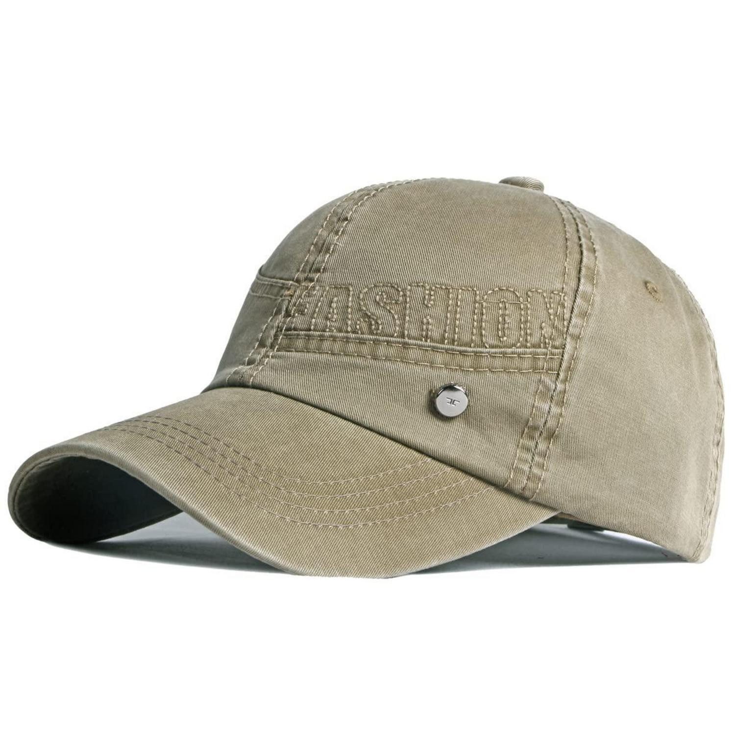 Baseball Cap Basecap Denim Herren Damen Sonnenhut Outdoor Einheitsgröße 1 Beige