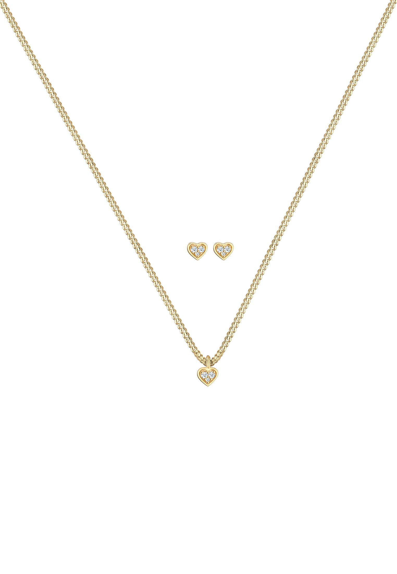 Elli DIAMONDS Schmuckset Herz Diamant Weiß günstig online kaufen