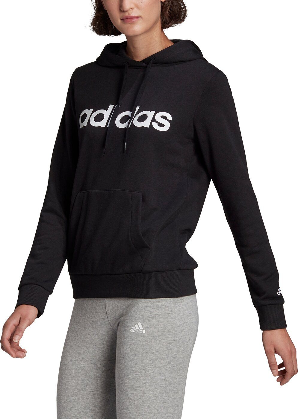adidas Sportswear Kapuzensweatjacke W LIN FT HD BLACK/WHITE