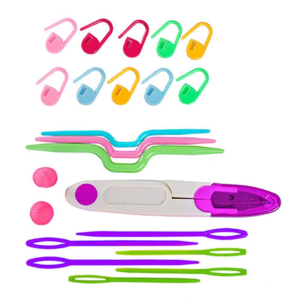 MAALEO Häkelnadeln Nähset Häkeletui, Spar-Set 1 St., nähen, flicken, 69 Teile inkl. Häkelnadeln, Garn, Schere, Nadeln, Lineal, Zähler uvm.