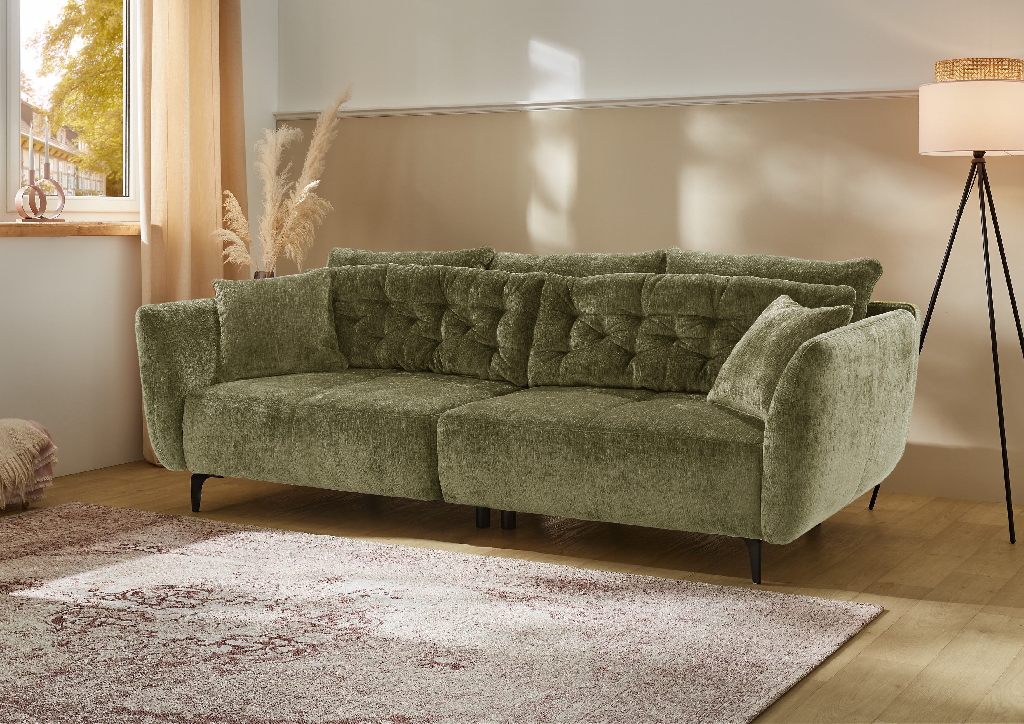 Jockenhöfer Gruppe Big-Sofa Spa, B: 251 cm, im Retrolook mit 7 Kissen günstig online kaufen