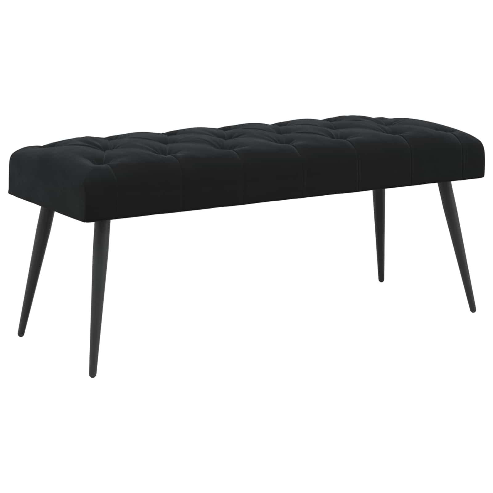 vidaXL Sitzbank Bank mit Knopfheftung Schwarz 110 x 40 x 46 cm Samt (1-St)