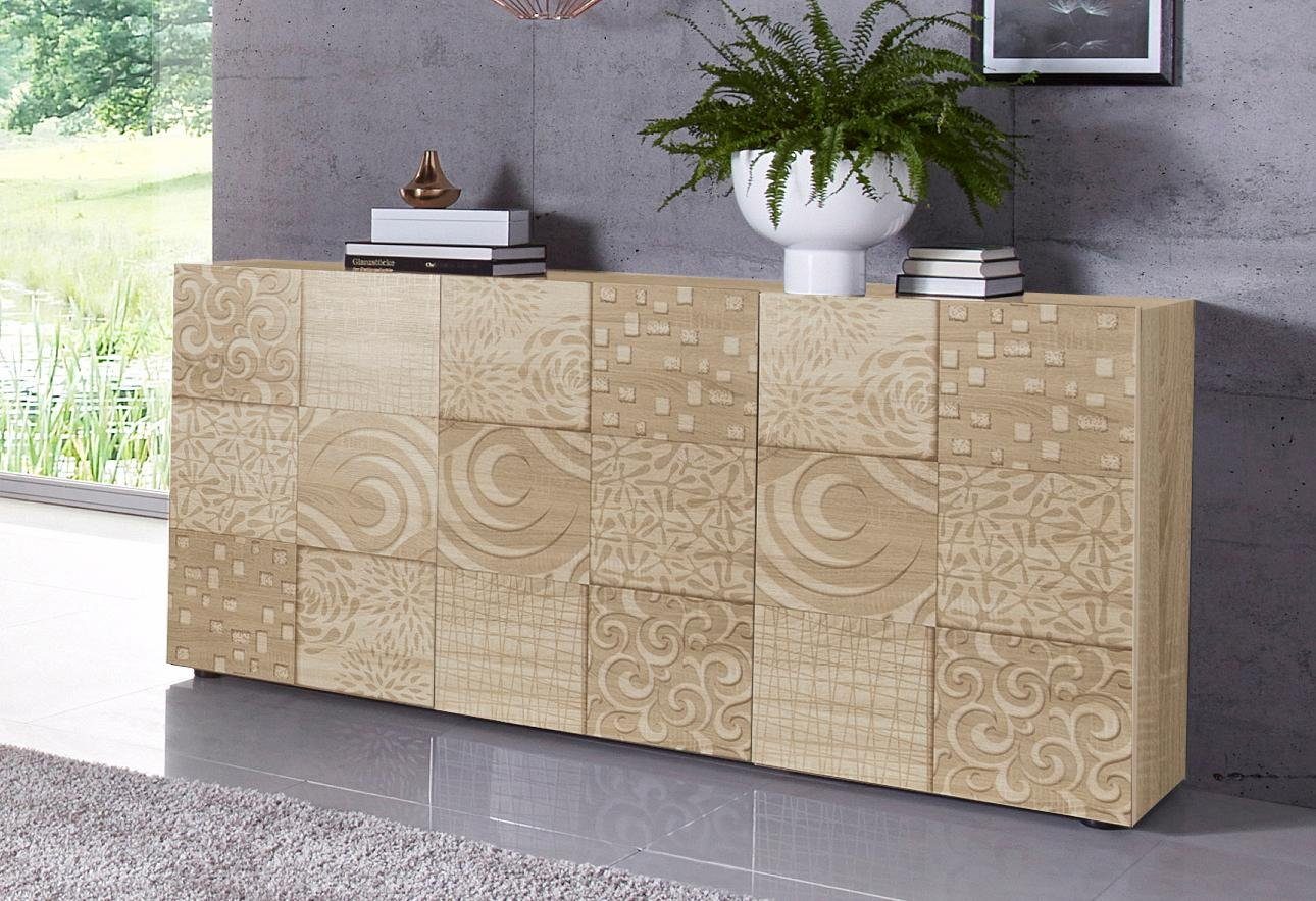 Home affaire Sideboard Miro, Breite 181 cm mit dekorativem Siebdruck