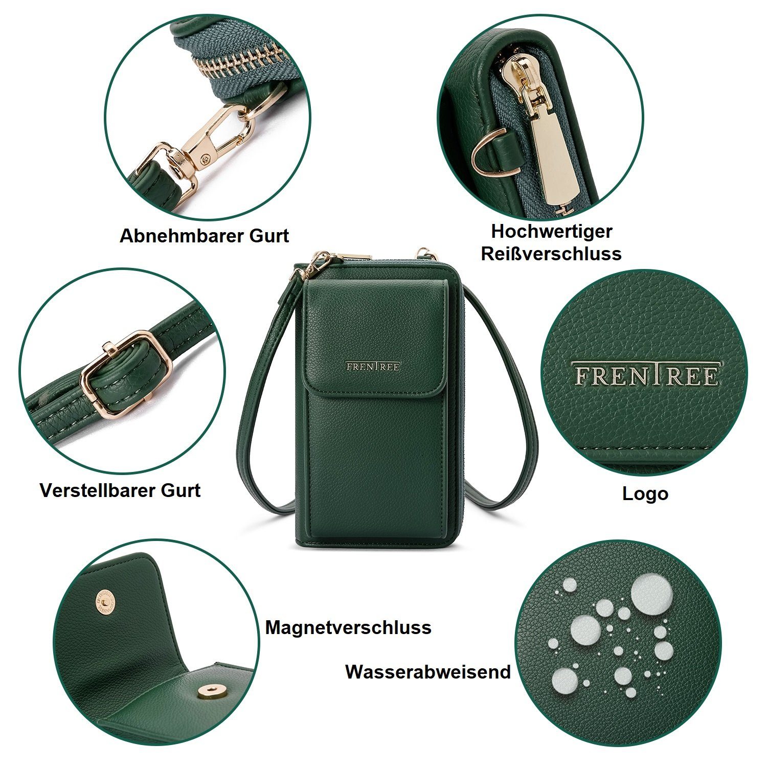 Frentree Schultertasche Damen Cross-Body Handtasche mit Handyfach und Porte günstig online kaufen