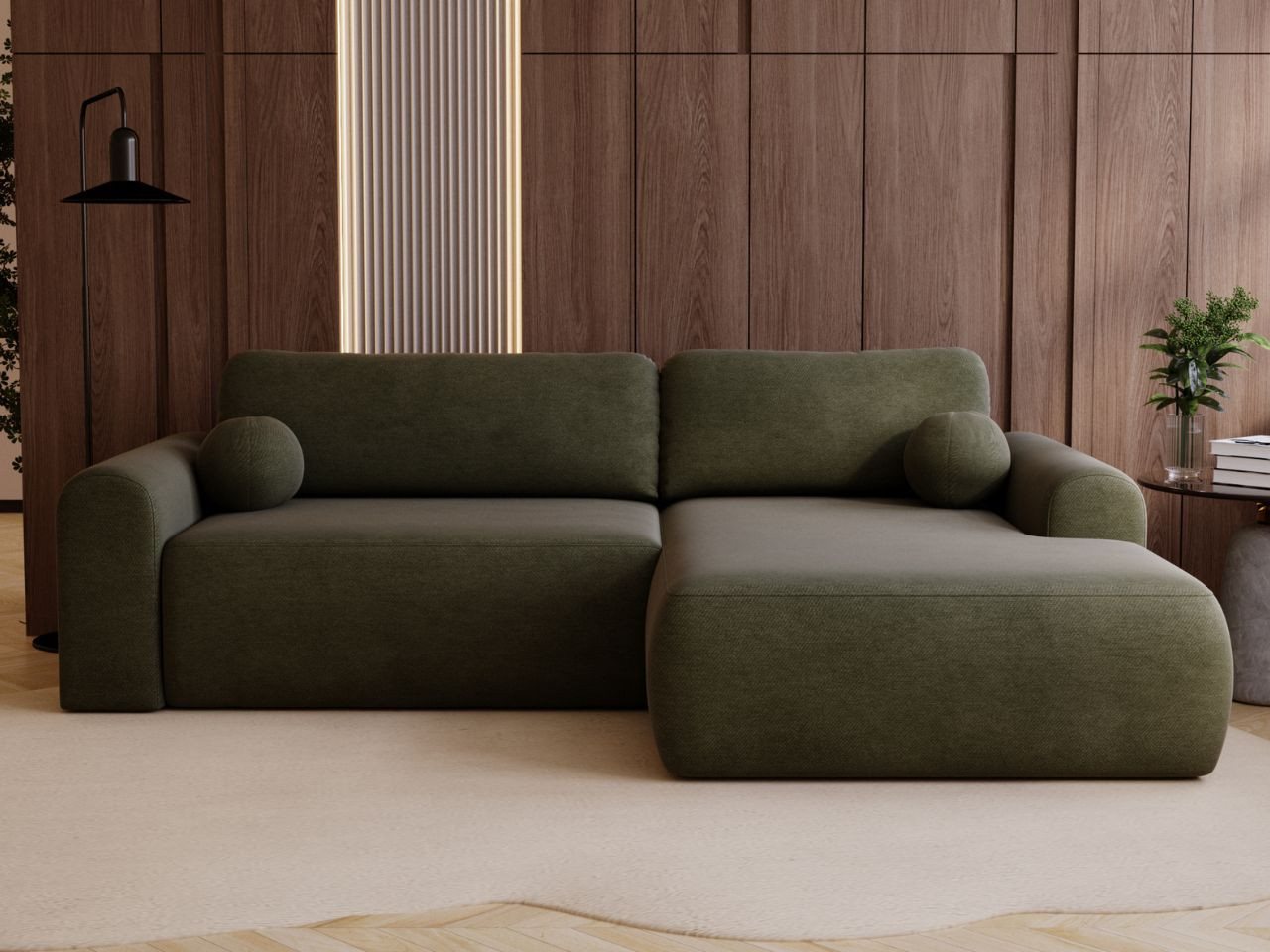 GrainGold Ecksofa L-Form Savana L, Set, DL-Mechanismus, Wellenfederkern, Schlaffunktion, Bettkasten