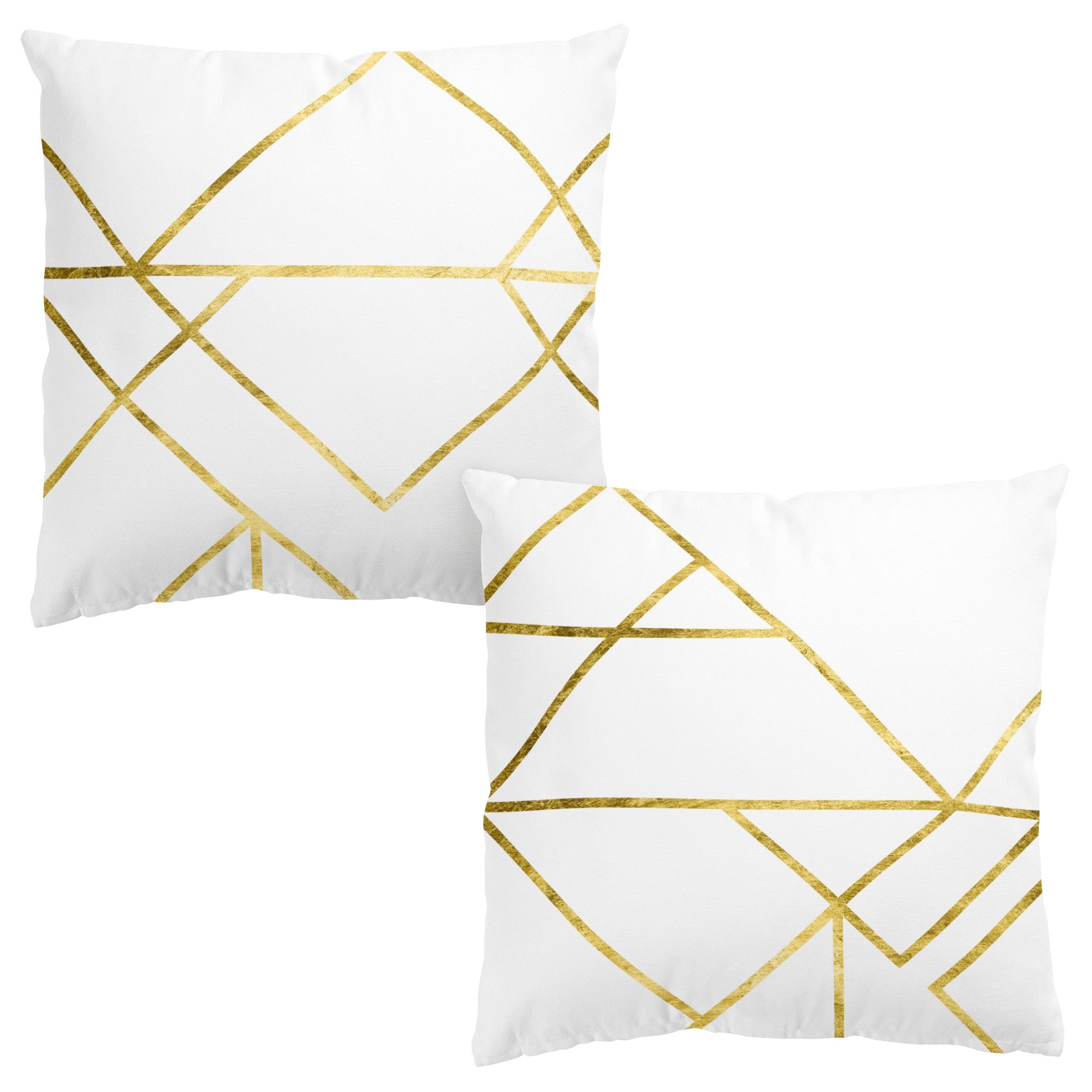 Bilderdepot24 Dekokissen 2-teilig drinnen Kissenhülle/ Sofakissen/ Zierkissen Kissenhülle gold, Bezug mit / ohne Füllung Zierkissen Outdoor Sofa Bett