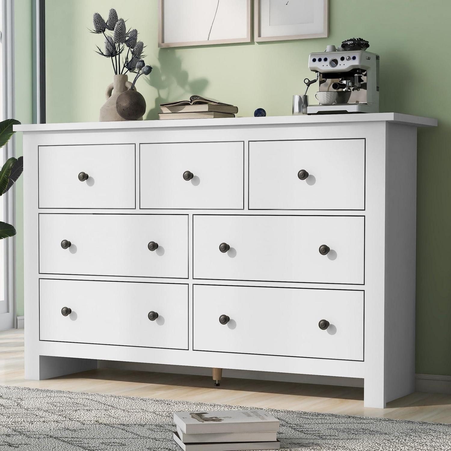 LuxusKollektion Anrichte Esszimmer Schrank mit Schubladen weiß (1 St)