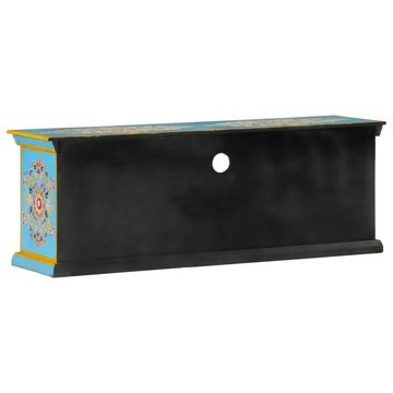 furnicato TV-Schrank Blau 110x30x40 cm Massivholz Mango