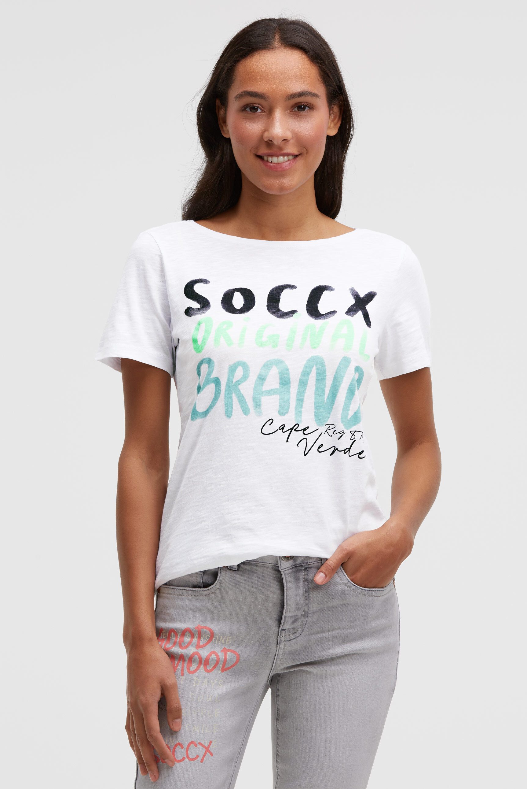 SOCCX Rundhalsshirt aus Baumwolle günstig online kaufen