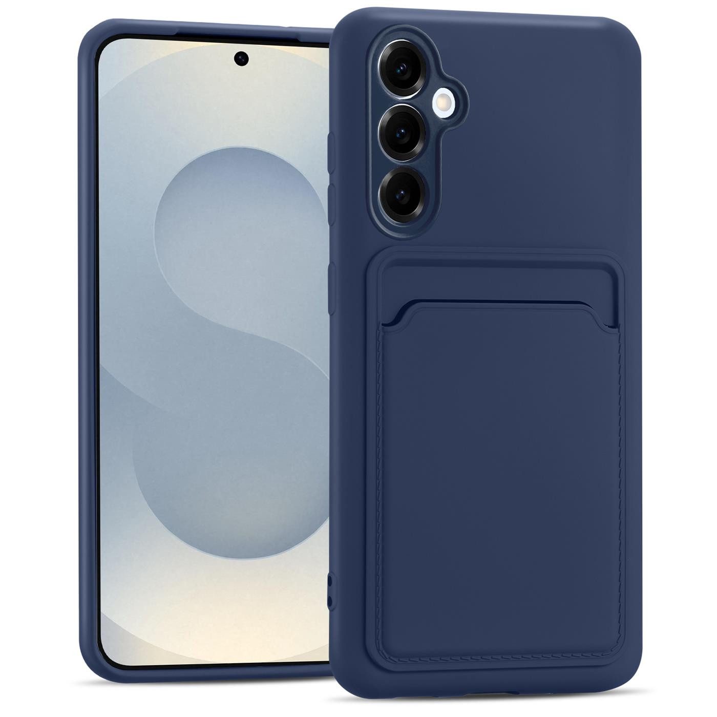 CoolGadget Handyhülle Card Case Handy Tasche für Samsung Galaxy S25 6,2 Zoll, Silikon Slim Schutzhülle mit Kartenfach für Samsung S25 5G Hülle