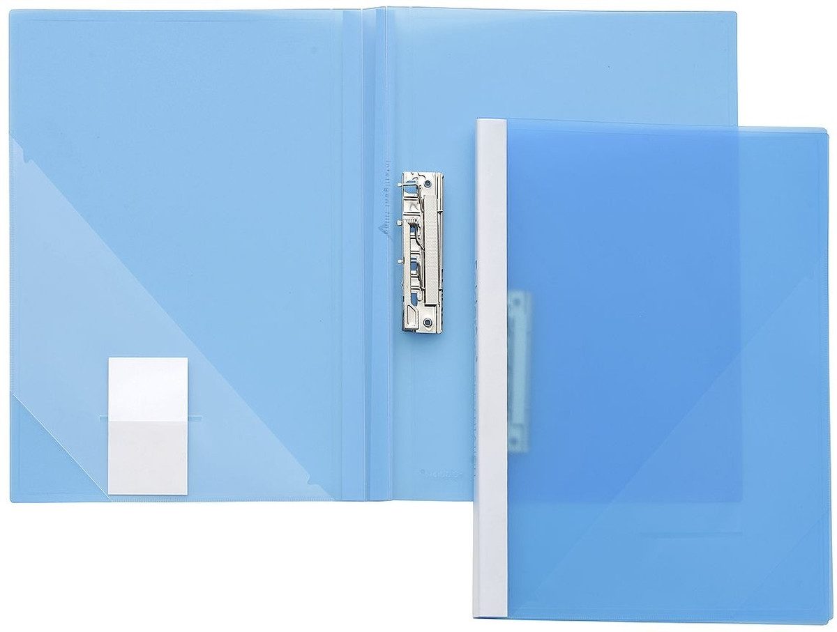 Hefter Klemmhebelmappe A4 PP blau transluzent.