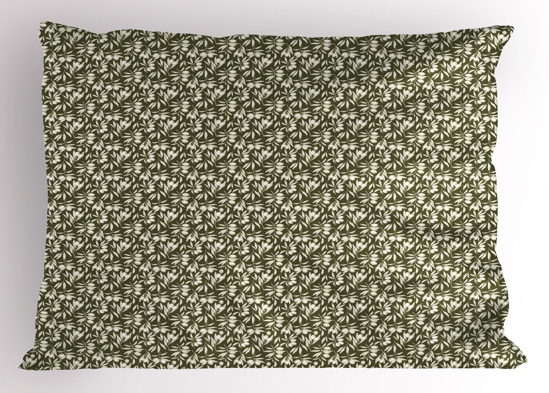 Kissenbezüge Dekorativer Gedruckter von Stück), Olive Hand Gezeichnet Abakuhaus Baum-Zweig (1 Size Standard Kopfkissenbezug