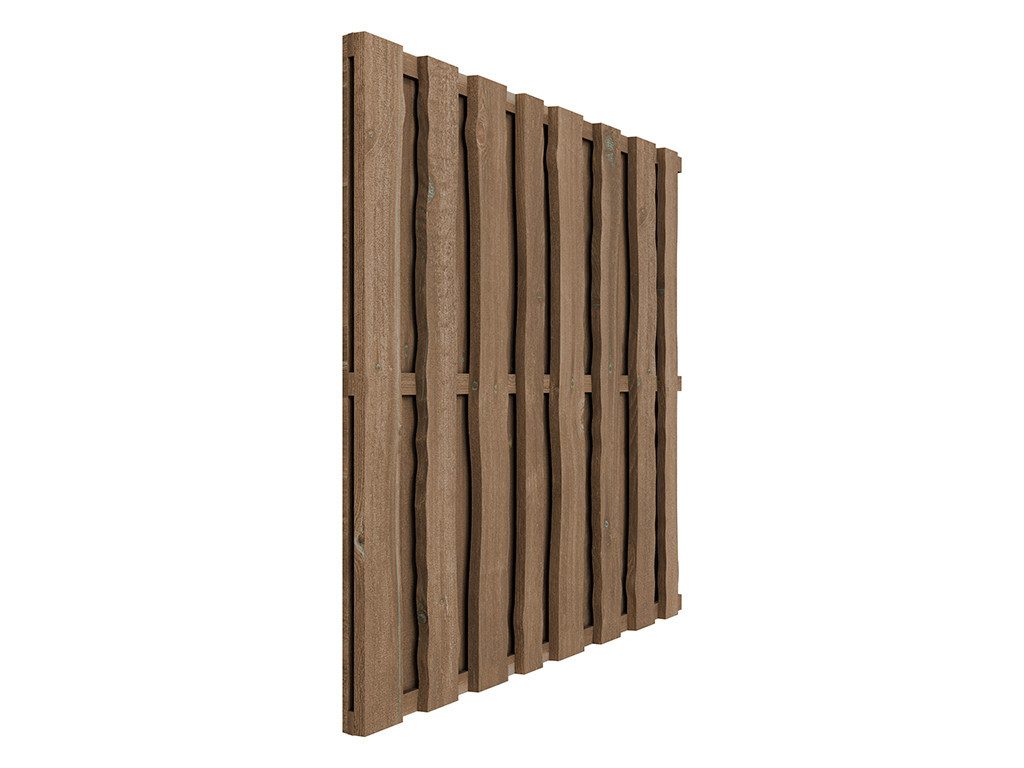 Woodtex Sichtschutzelement NATURA Bohlen-Zaun DIY-Bausatz braun