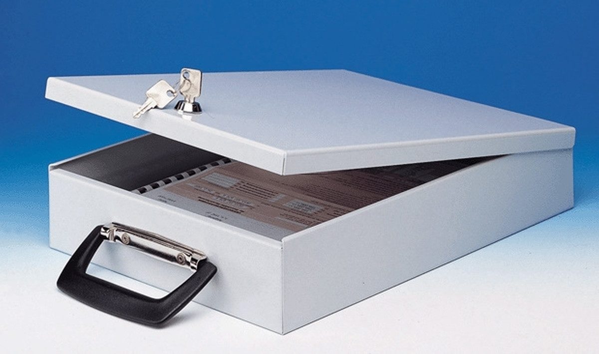 WEDO Geldkassette Dokumenten-Kassette A4 lichtgrau